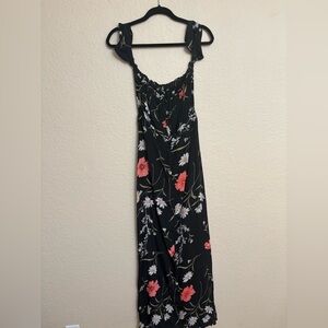 Flynn Skye Black Dress with Floral Accents